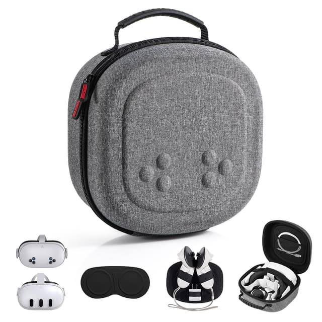 🎮🎒 Tasche für Meta Quest 3S/Quest 3 - Grau 🎮🎒