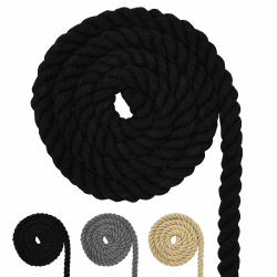 🎁 Baumwollkordel, Makramee-Garnseil, Verschiedene Größen für DIY-Bastelarbeiten (Schwarz, 20mm(10M))