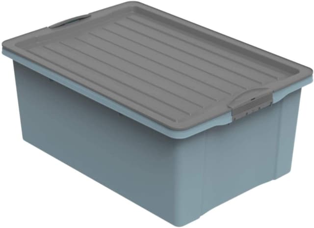Rotho Compact Aufbewahrungsbox 38l mit Deckel, Kunststoff, blau 38 Liter Blau/Anthrazit 😍📦