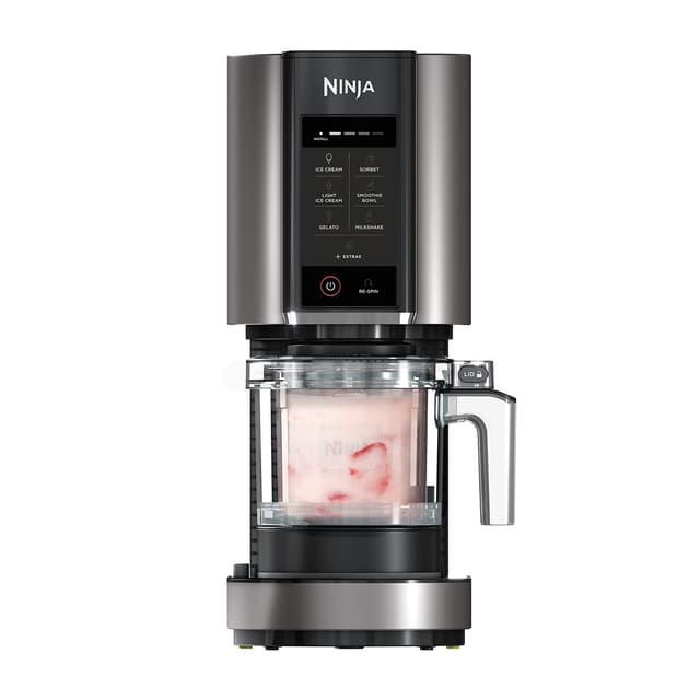 Ninja CREAMi Eismaschine & Dessertmaschine mit 3 Behältern, 7 Programmen, Schwarz/Silber