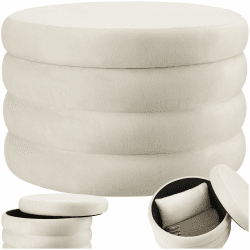 🌟 Tectake® Hocker mit Stauraum XL Scandi Sitzhocker Samt Stoff 🌟