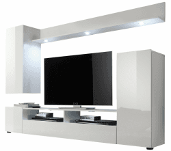 Trendteam Smart Living - DOS - Wohnwand - Weiß Hochglanz