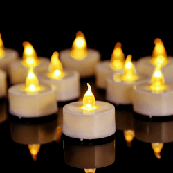 🕯️ 12 Stück LED Teelichter - Realistische flackernde batteriebetriebene Kerzen in warmem Gelb