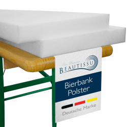 Beautissu 2er Set Bierbank Auflage 2x25x220cm 🍻 Schaumstoffpolster für Hussen