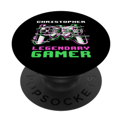 Christopher - Legendärer Gamer - Personalisierter PopSockets mit austauschbarem PopGrip Standard 🎮🎁
