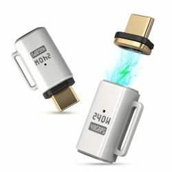 Quevati 2 Pack USB C Magnet Adapter, 24Pin USB4 Stecker zu Buchsen Adapter 240W 48V/5A 🚀🔌