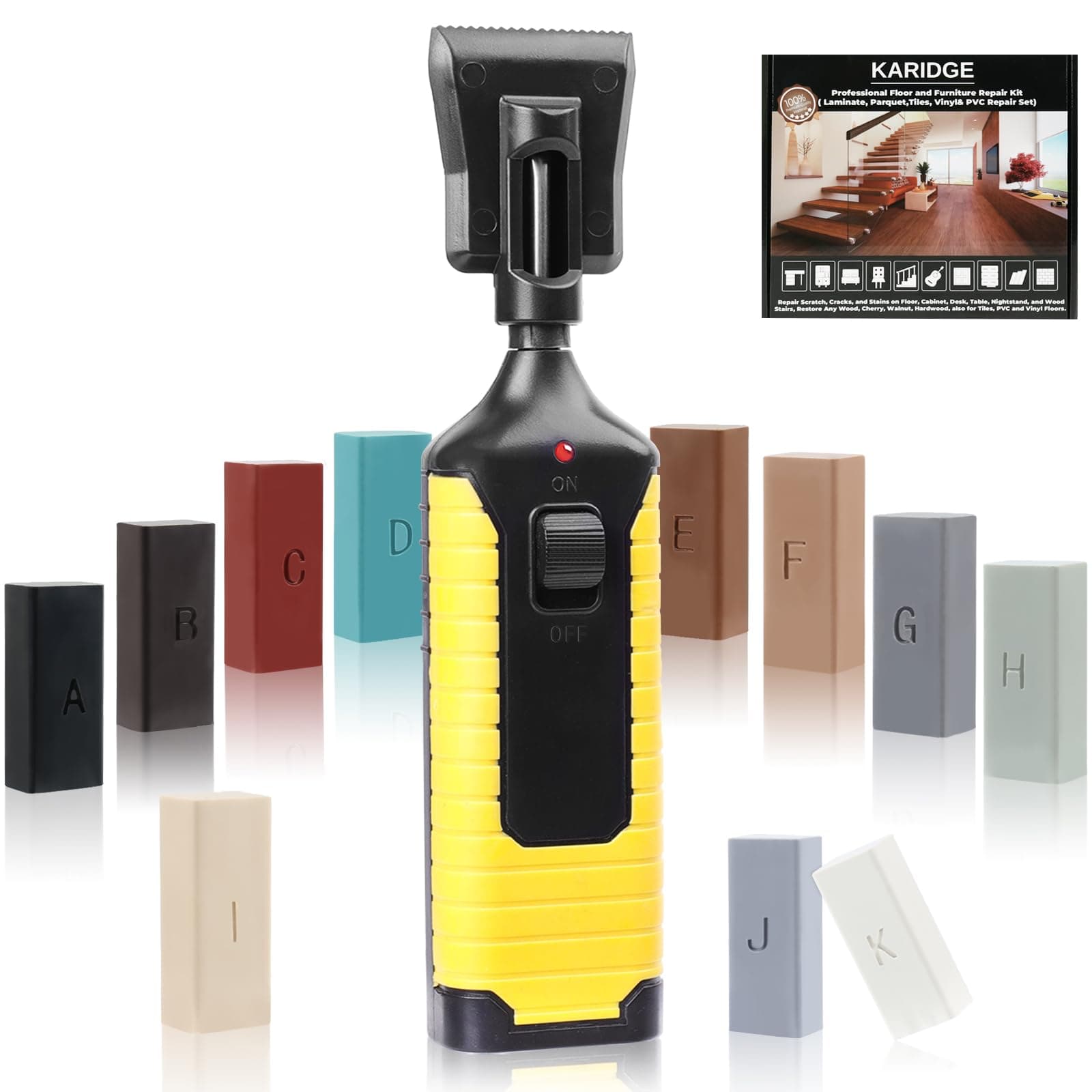 🛠️ Fliesen Reparaturset X-01 | Keramik, Marmor, Holz, Parkett | Hartwachs Reparatur | Wachsschmelzer