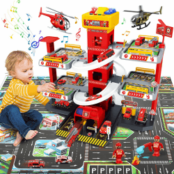 🚒🅿️🚓🅿️🚁 FORMIZON 5 Stockwerke Parkhaus für Kinder - Parkgarage Feuerwehr und Polizei