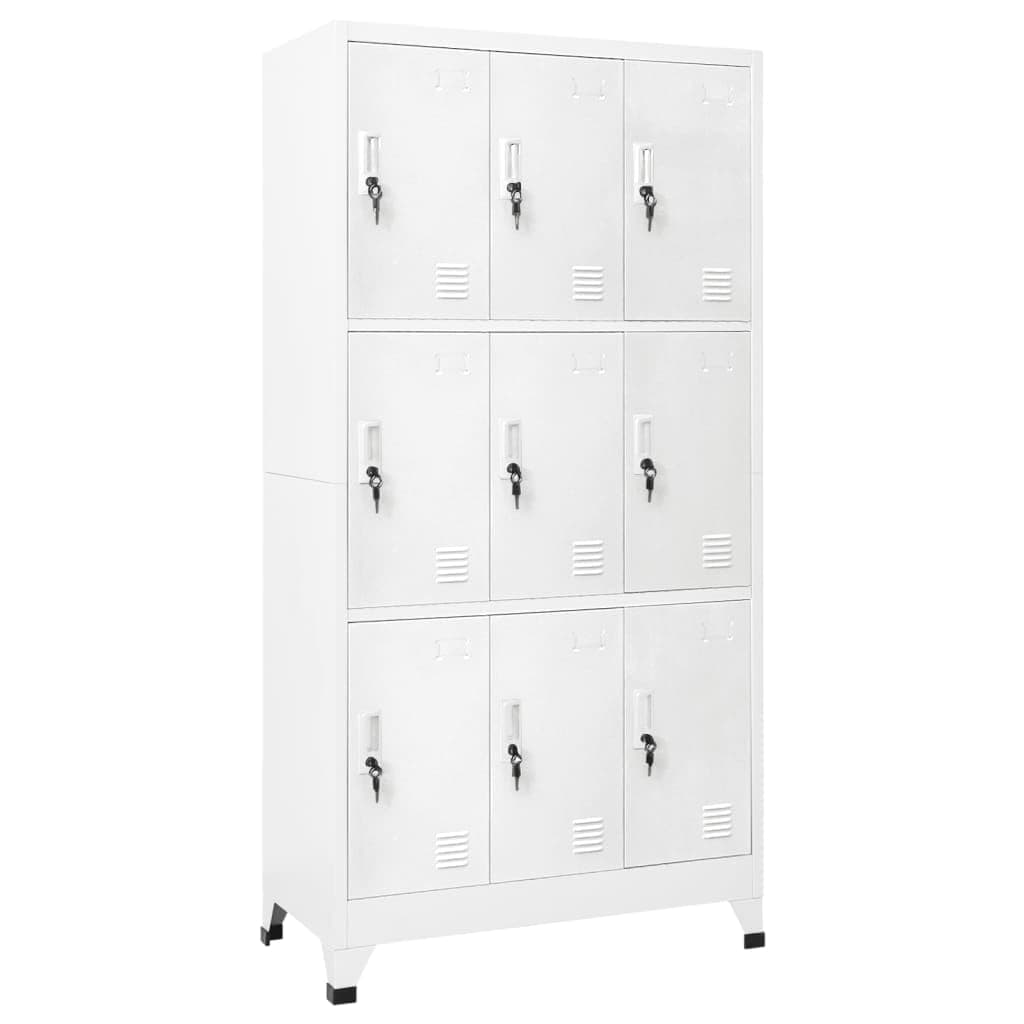 🔒 vidaXL Schließfachschrank Umkleideschrank mit 9 Fächern Stahl 90x45x180 cm Grau 🔒