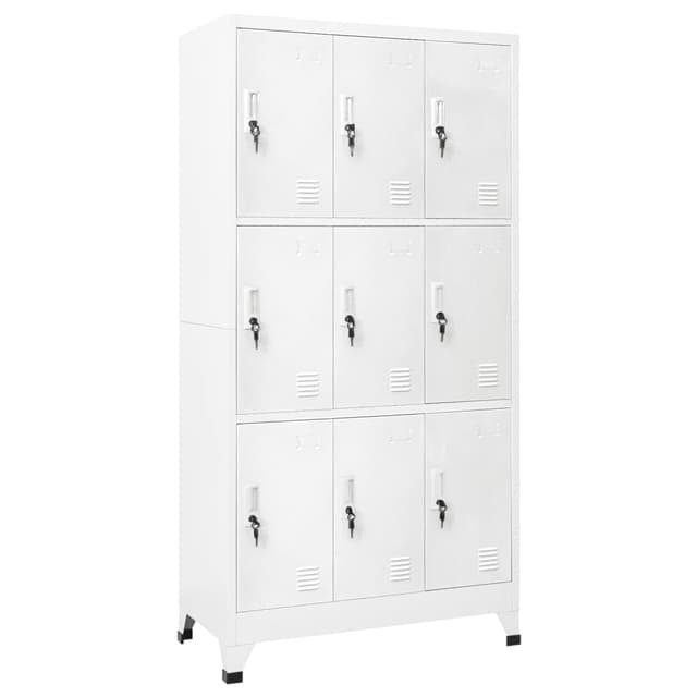 🔒 vidaXL Schließfachschrank Umkleideschrank mit 9 Fächern Stahl 90x45x180 cm Grau 🔒
