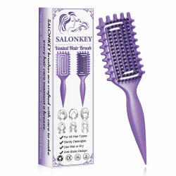 Lockenbürste für Locken 🌀 Sanftes Entwirren & Styling ohne Ziepen 💁‍♂️ Ergonomischer Griff 🌟 Antistatisch 🌸 Haarbürste für Damen, Herren & Kinder (Lila)