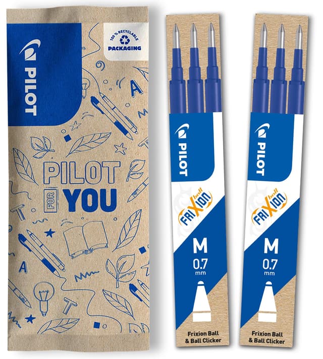 PILOT FriXion Ersatzminen 0.7 - 6 Stück - 🖋️ Farbe Blau - FriXion Nachfüllminen