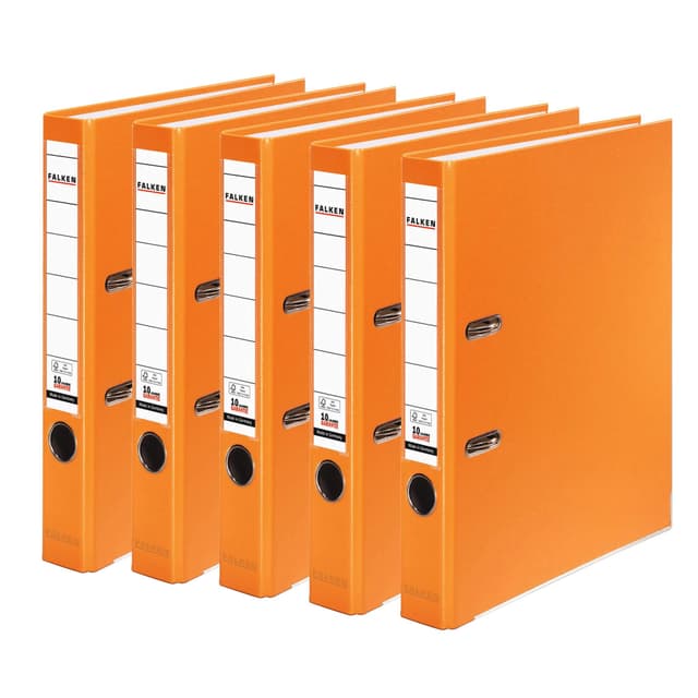 Original Falken 5er Pack PP-Color Kunststoff-Ordner 📁🧡 | Made in Germany