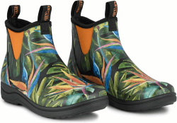 Grüne Komfort Gummistiefel Damen Halbhoch 🌸 Wasserdicht Gummistiefel Damen Kurz für Outdoor und Garten 38 EU Flower Paradise