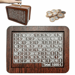 🌟 Holz-Spardose mit Sparziel und Zahlen 🌟
