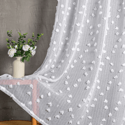 🌟 MYSKY HOME Gardine Weiß 2er Set Vorhänge mit Ösen Sheer Voile Vorhang Kinderzimmer Gardinen Wohnzimmer Modern Stickerei 🌈