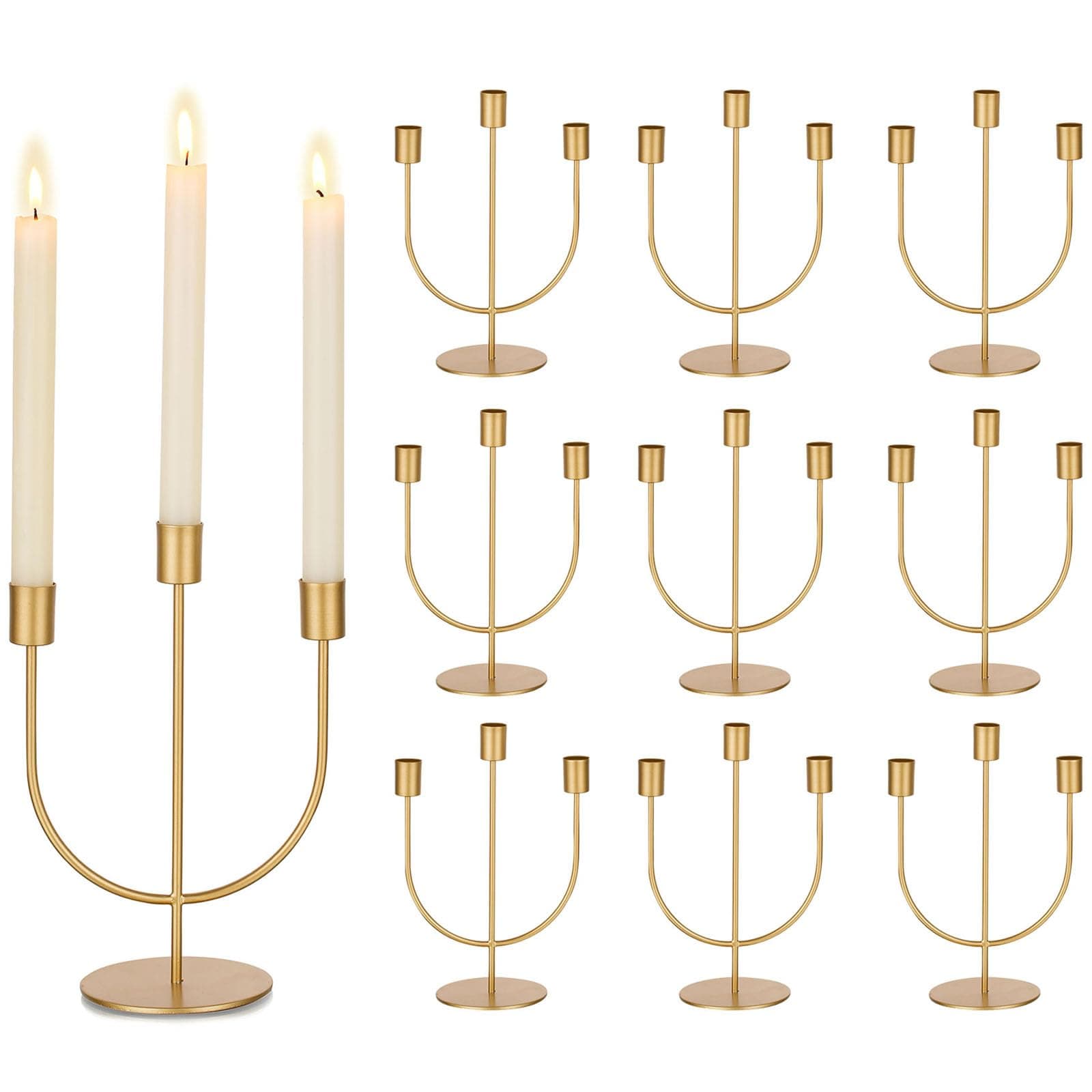Sziqiqi Kerzenständer 3-Armig Gold Metall für Hochzeit 🕯️
