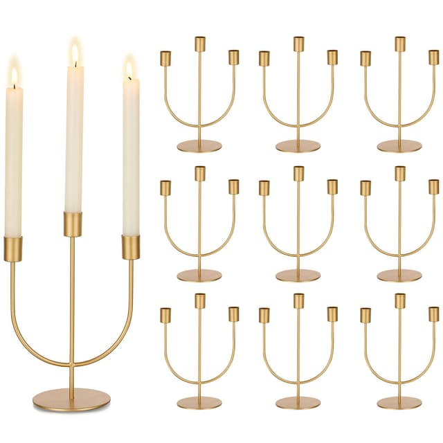 Sziqiqi Kerzenständer 3-Armig Gold Metall für Hochzeit 🕯️
