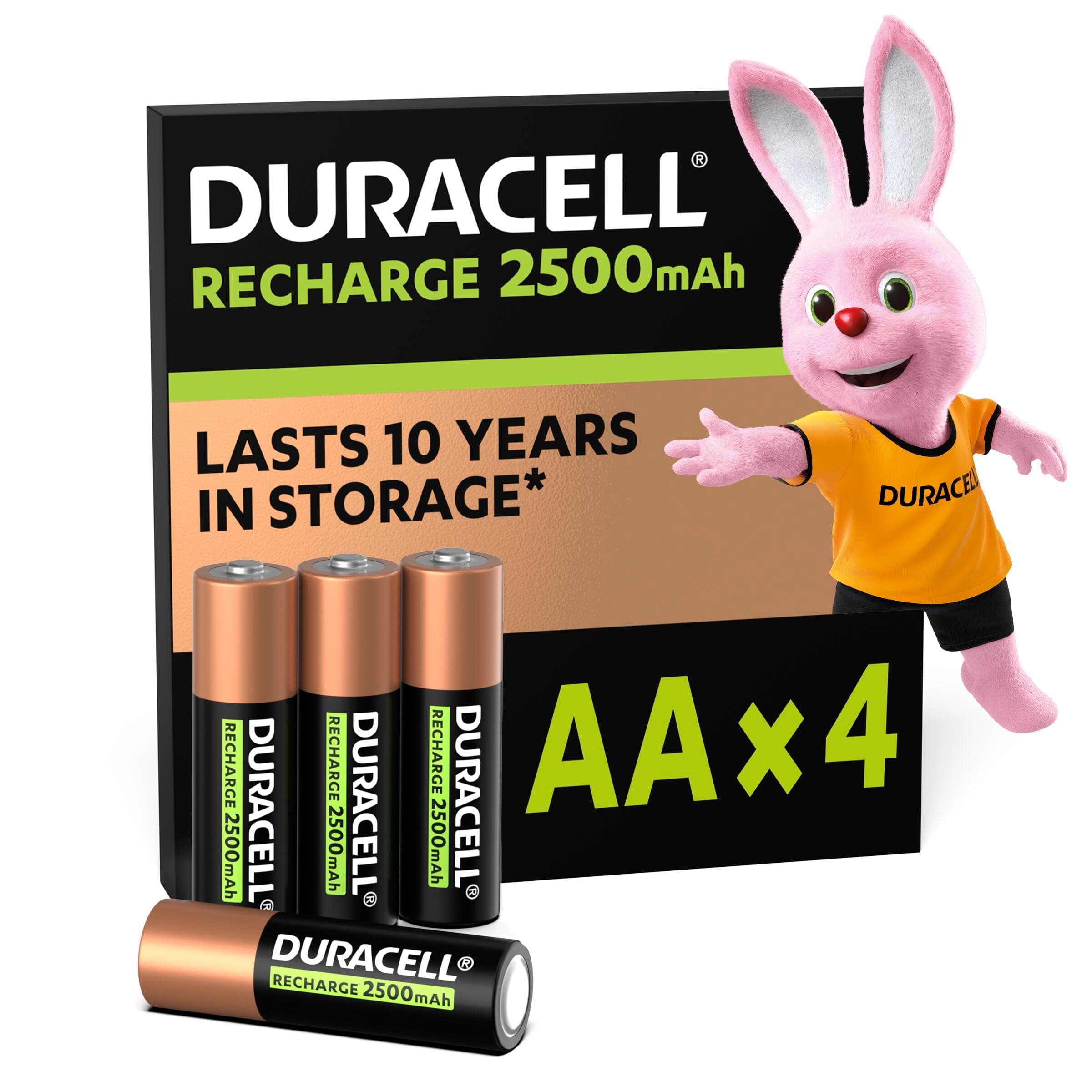 🔋 Duracell Akku AA, wiederaufladbare Batterien AA, 4 Stück 🌟 Unsere Nr. 1 für längste Haltbarkeit pro Aufladung