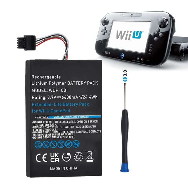 Hisewen 6600mAh WUP-001 Ersatz Akku für Nintendo Wii U Gamepad 🎮