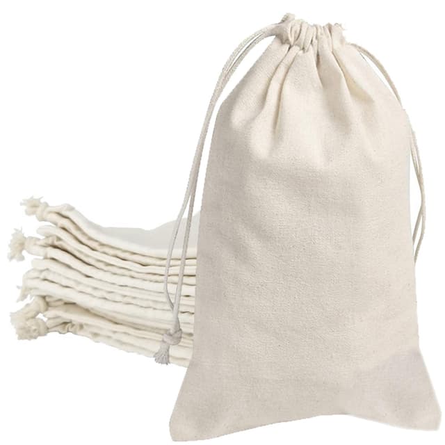 🎁 25 x 30 cm Stoffbeutel - 5er Pack Baumwollsäckchen