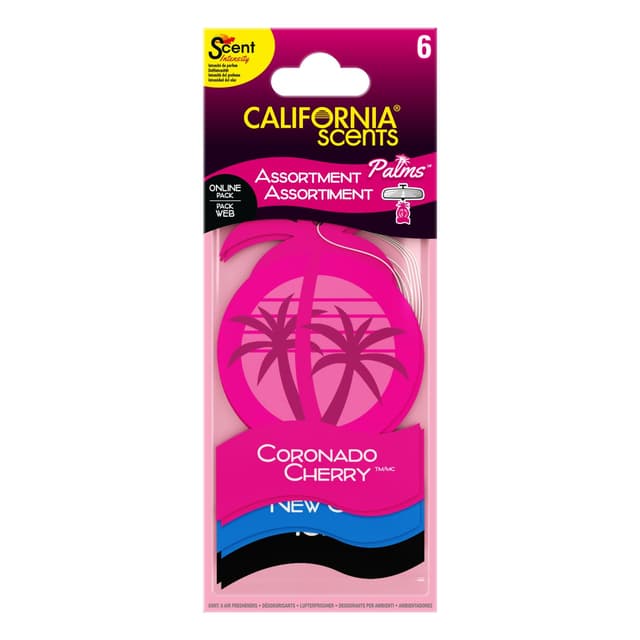 🚗🌴 California Car Scents Lufterfrischer Duftdose Auto 4 Stück - Coronado Cherry und Newport New Car Duft