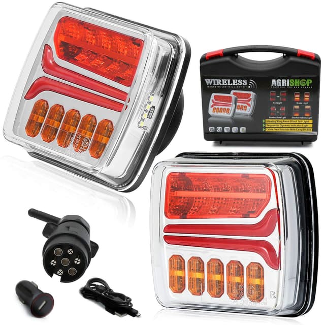AGRISHOP Magnetisch Kabellos LED Rückleuchten Set 12V 🚗💡