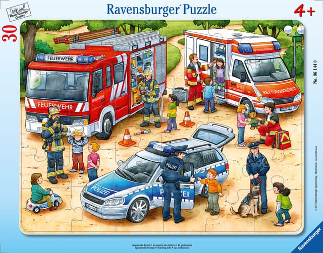 🧩 Ravensburger Kinderpuzzle - Spannende Berufe - Rahmenpuzzle für Kinder ab 4 Jahren