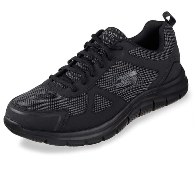 🔥 Angebot: Skechers Herren Track Bucolo Sneakers 43 EU Schwarz Leder Mesh Besatz