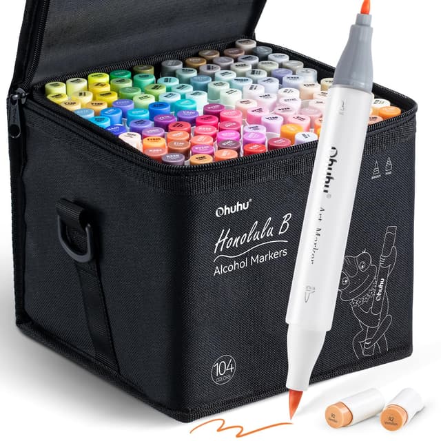 Ohuhu Marker Stifte, Doppelspitze 🌈🎨 Alkoholbasis für Künstler