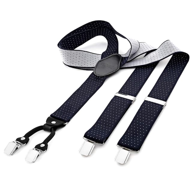 DonDon Hosenträger Herren extra stark 3,5 cm - Blau Weiß 🌟👖
