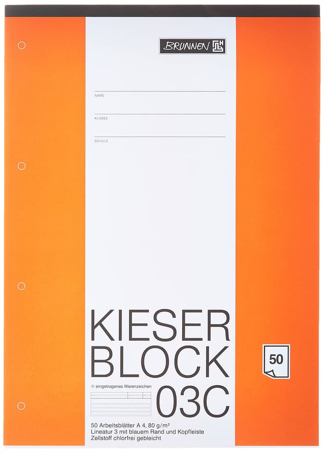 🔥 Super Deal! Kieser-Block Lineatur 3 (A4, Weiß, 50 Blatt, blanko) - Jetzt nur 3.63€!