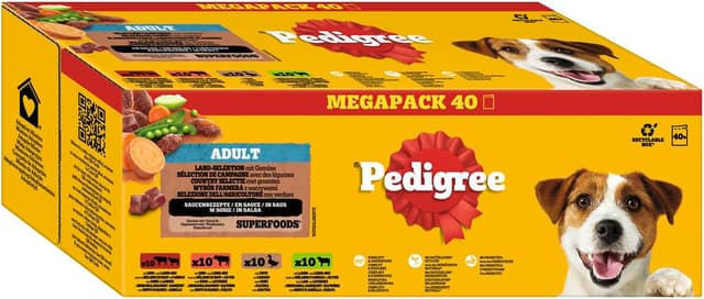 🐶🥩 Pedigree DOGCARE Hundefutter Portionsbeutel Chunks in Soße Adult 40 x 100g Angebot! 🎉