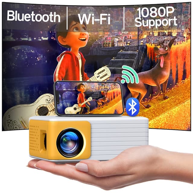 YOTON Mini Beamer, WiFi Projektor Full HD 1080P Unterstützt 🌟🎬