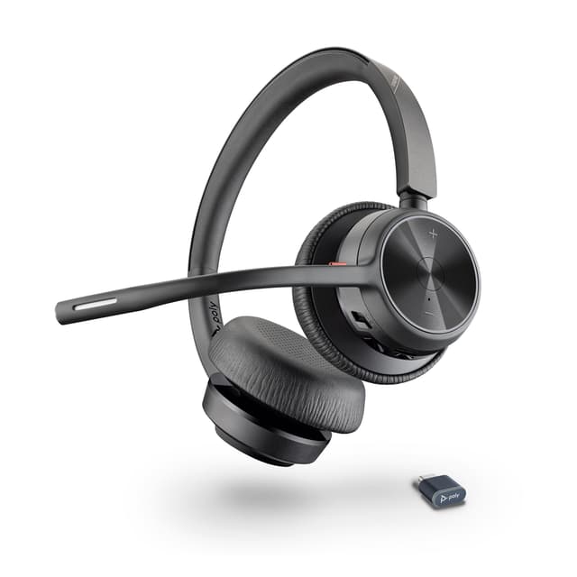 Schnurloses Poly Voyager 4320 UC-Headset 🎧 – Stereo-Kopfhörer mit Noise Cancelling-Mikrofonarm