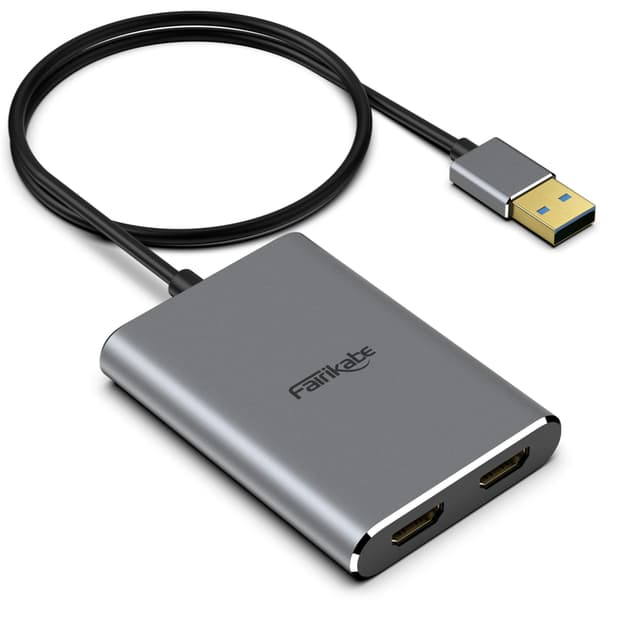 USB 3.0 auf HDMI Adapter 4K 30Hz, USB-A auf HDMI Dual Monitor Display Adapter 🌟