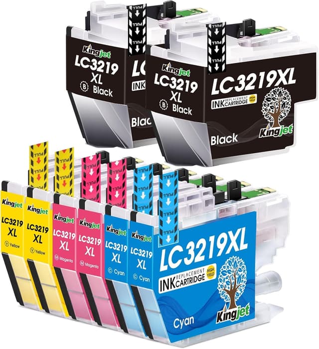 👑 KINGJET LC3219XL Druckerpatronen für Brother LC3219XL LC3217 - 8er-Pack