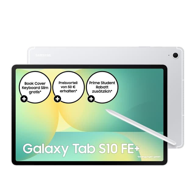 📱 Samsung Galaxy S10 FE+ AI-Tablet, Android Tablet, 128 GB Speicher, 8 GB RAM, 33,28 cm/13,1" Display, Inkl. S Pen, Wi-Fi, Silver - Exklusiv auf Amazon