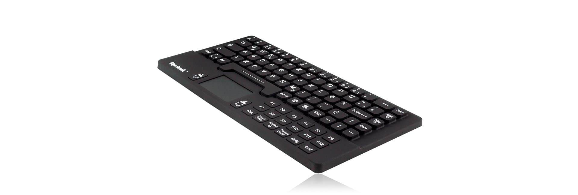 🌊🔒 KeySonic KSK-5031IN (DE) Mini-Tastatur aus Silikon mit Touchpad & 2 Maustasten