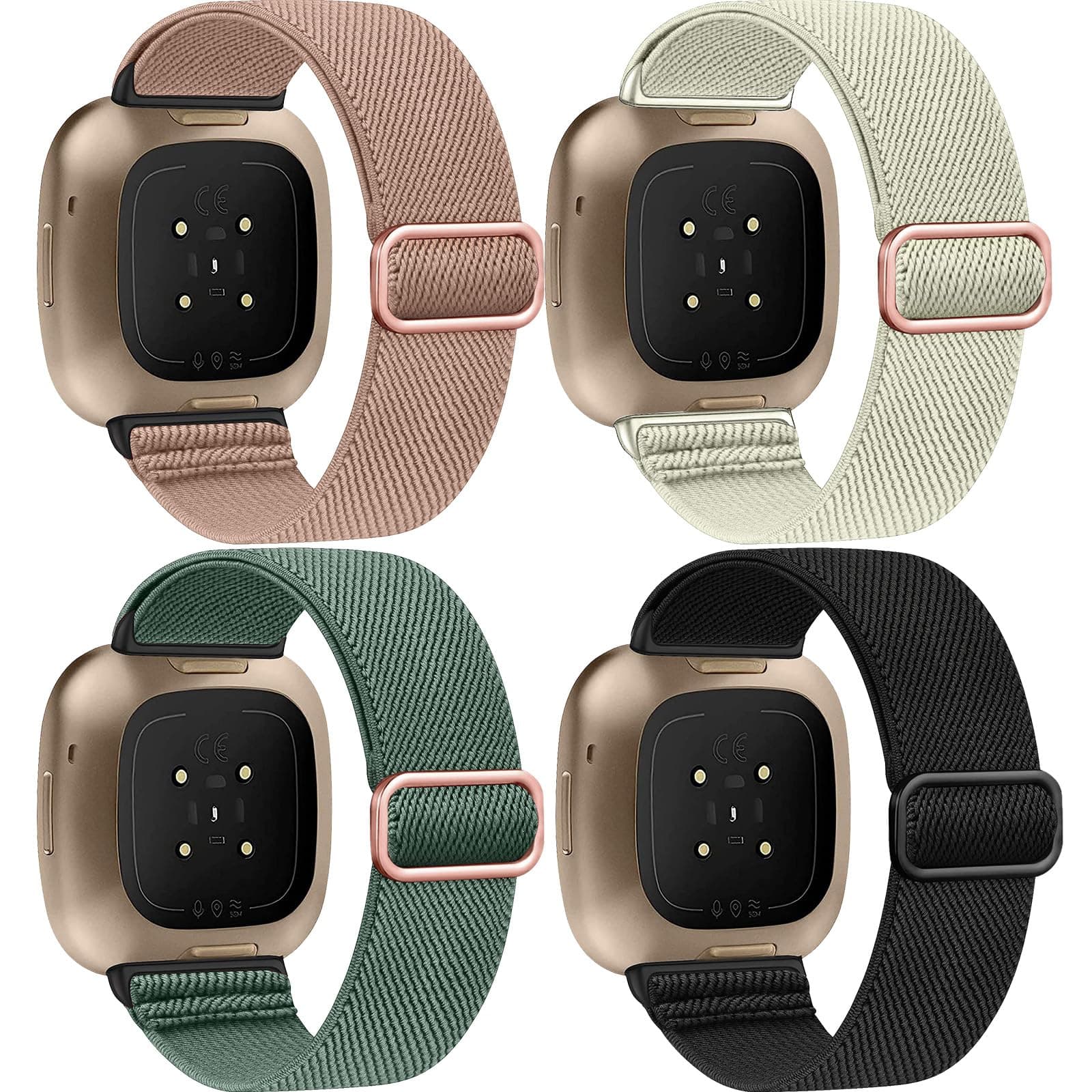 Zspoly 4 Stück Stretch Nylon Armbänder für Fitbit Versa 4/Fitbit Versa 3/Fitbit Sense - Angebot