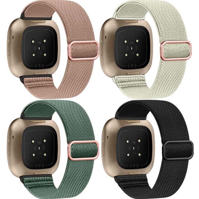 Zspoly 4 Stück Stretch Nylon Armbänder für Fitbit Versa 4/Fitbit Versa 3/Fitbit Sense - Angebot