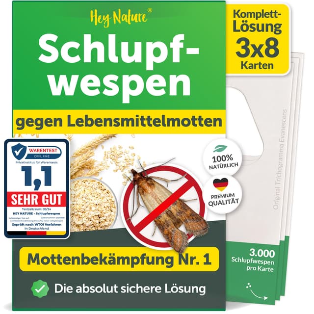 🦟🌿 Hey Nature® Schlupfwespen gegen Lebensmittelmotten - Effektive Mottenbekämpfung ohne Chemie!