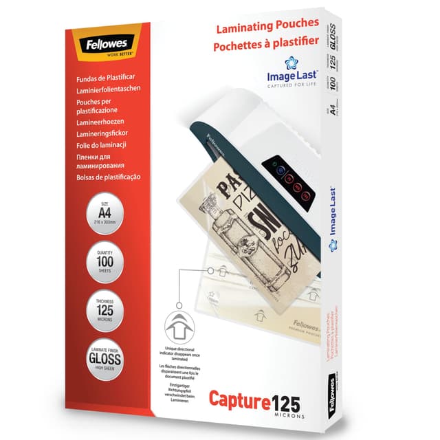 Fellowes Laminierfolien Laminiertaschen A4 ImageLast, 125 Mikron, 100 Stück 🌟