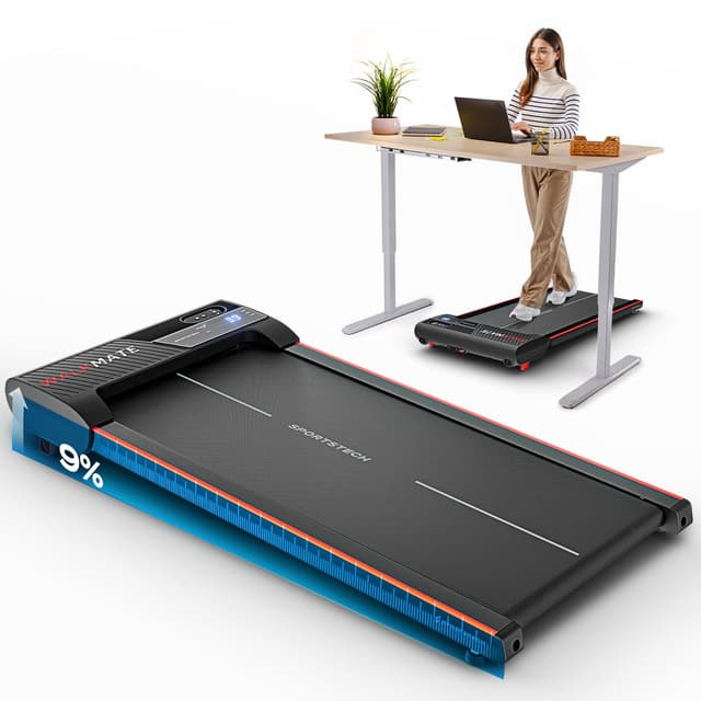 Sportstech Walking Pad bis 6 km/h – manuelle Steigung bis 9%, inkl. App Mitgliedschaft