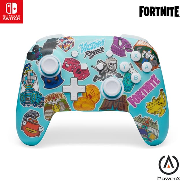 🎮 PowerA Verbesserter Kabelloser Controller für Nintendo Switch - Fortnite Sticker Mania