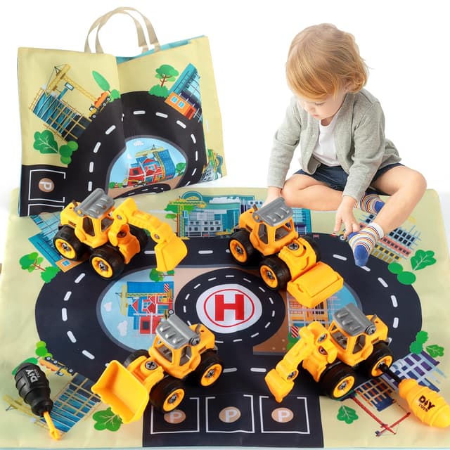 🚜 Elfenkind Bagger Spielzeug Set für Kinder ab 3 Jahre 🚧