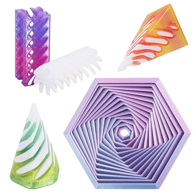 🌀🔺 QMLING 4 Stück Impossible Cone, 3D-Druck Spirale Spielzeug 🌀🔺