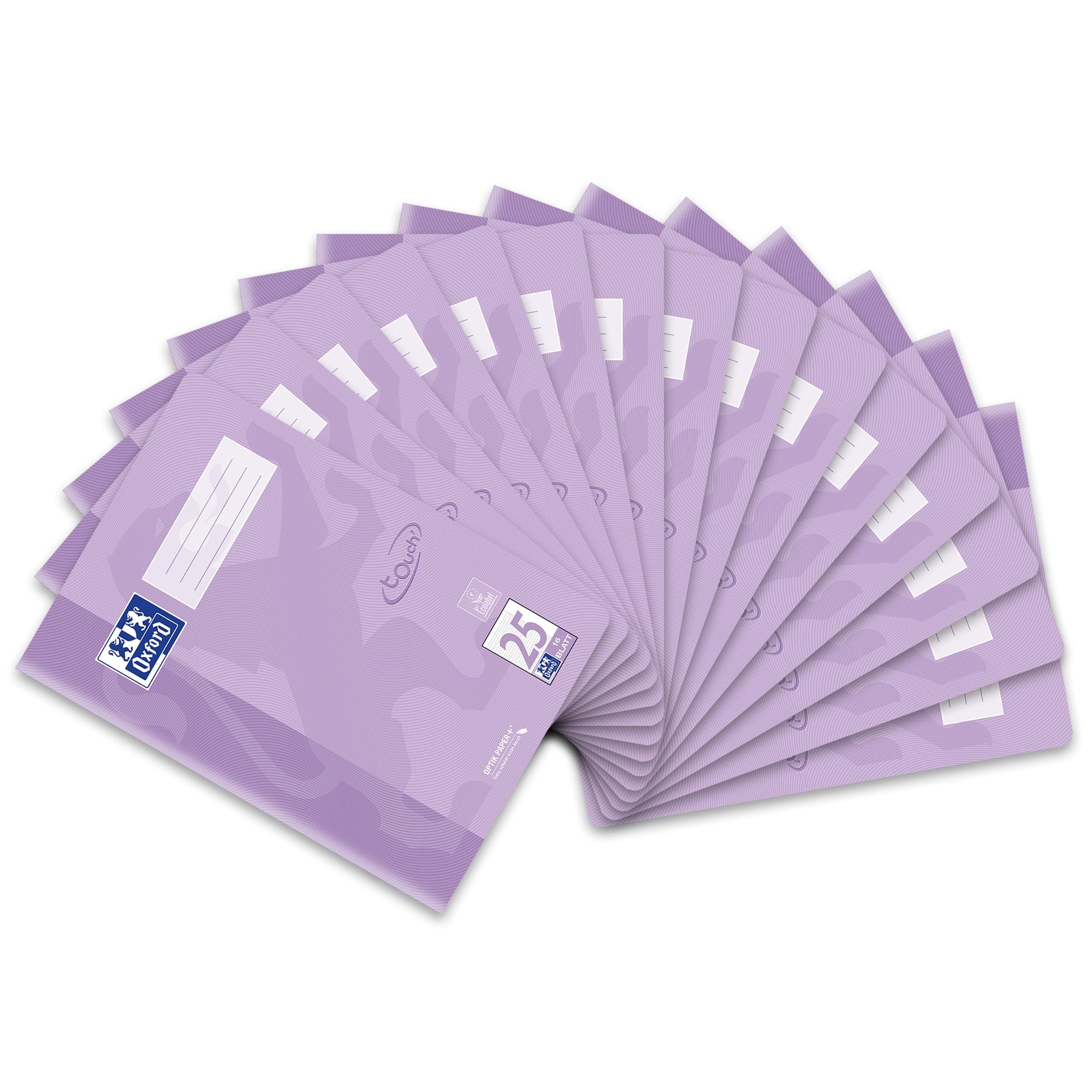 Angebot: Oxford Schulheft A4 Touch, 16 Blatt, pastell flieder, 15 Stück 📘🌸
