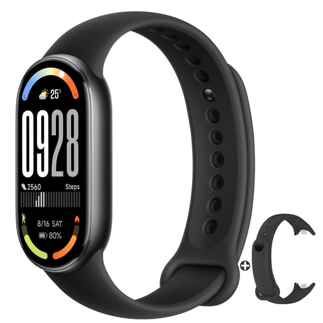 Xiaomi Smart Band 10-1,72 AMOLED-Display mit 1500 Nits, Schlaf- und Herzfrequenzmonitor, 5ATM Wasserdicht, 21 Tage Akkulaufzeit, 60 Hz Aktualisierungsfrequenz, 150+ Modi (2 Gürtel) Midnight Black 🌟