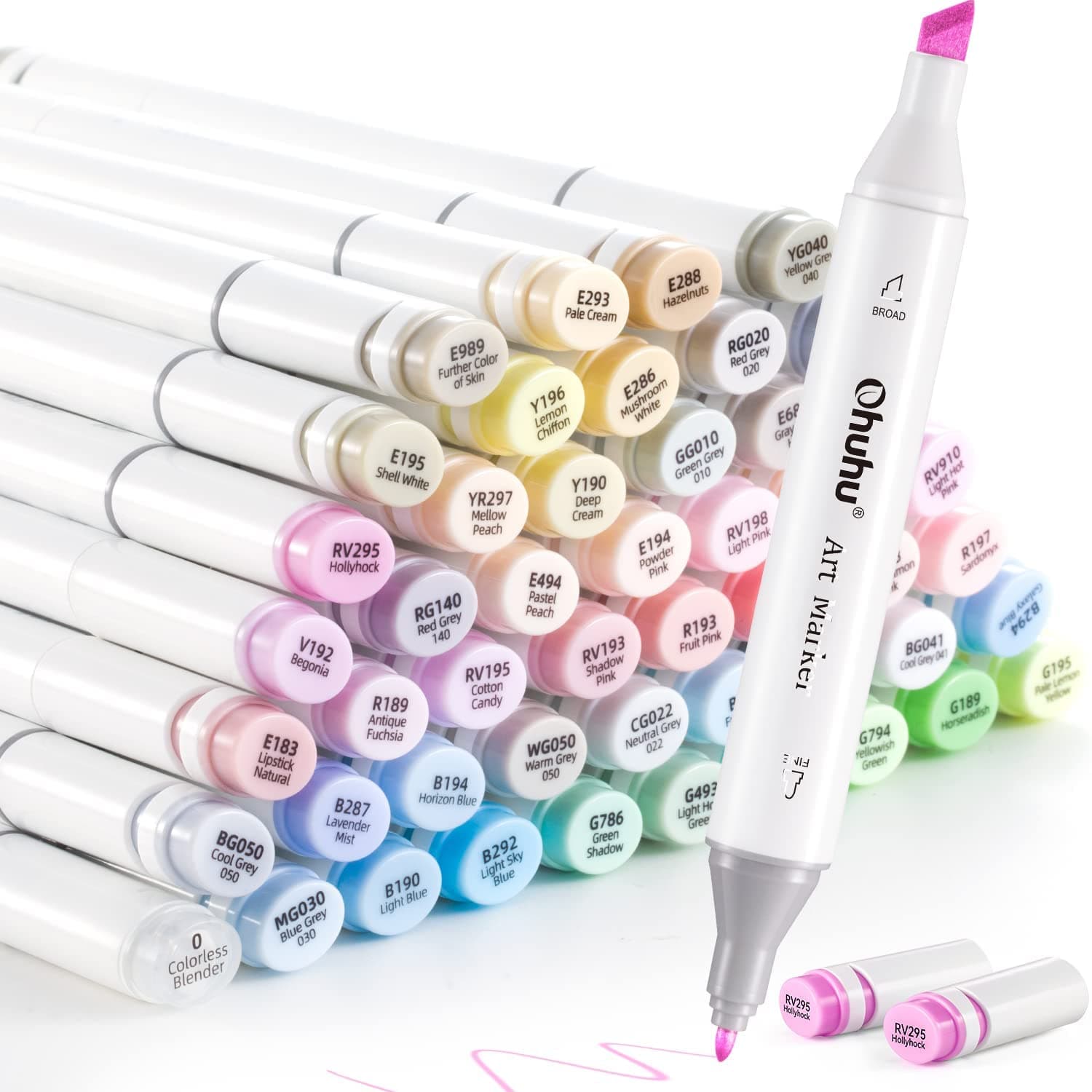 🎨 Ohuhu Pastel Marker Stifte - 48 Farben Permanent Marker Stiften Marker Pen 🌈🖌️
